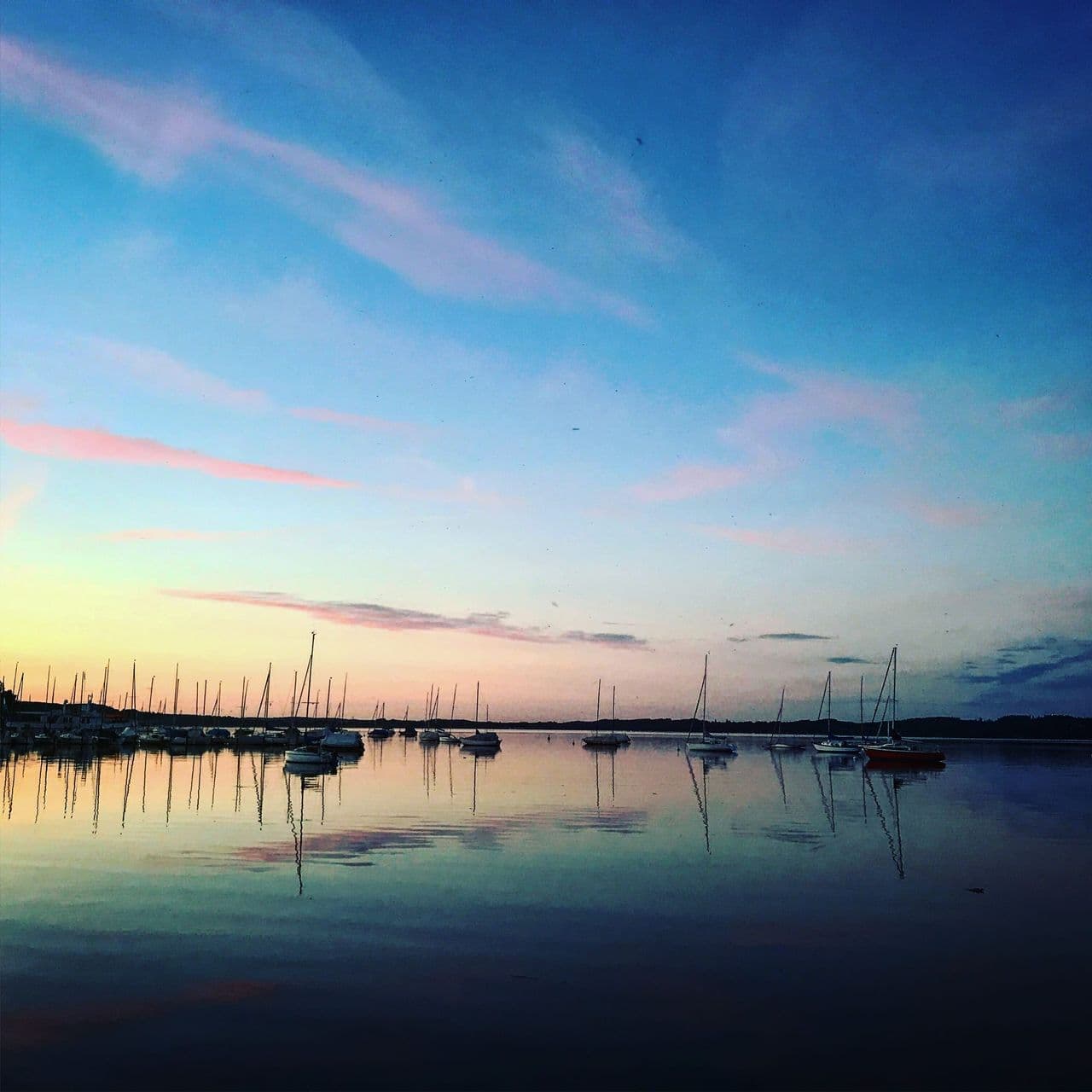 Abendstimmung am Hafen von Herrsching am Ammersee