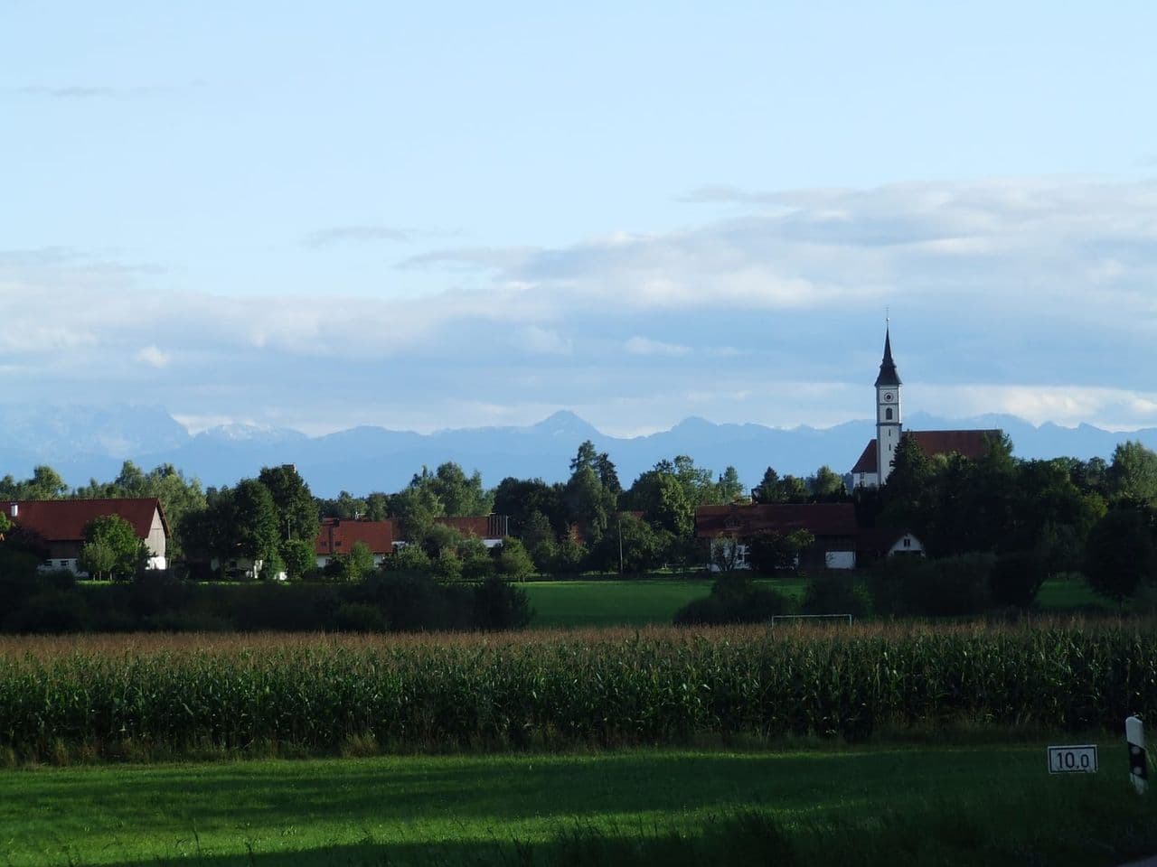 Ortsansicht der Gemeinde Thaining im Landkreis Landsberg am Lech.
